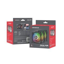 Genesis OXAL 120 ARGB ventilátor, 3 darabos csomag, fekete