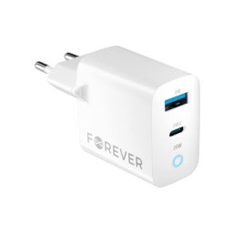 Forever TC-06-20AC PD QC 1x USB-C 1x USB 20W fehér