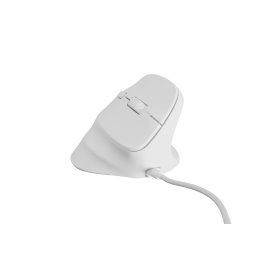 Natec CRAKE 2 PRO Függőleges egér/Vertikális/Optikus/Jobbkezes/12 400 DPI/Vezeték nélküli USB-A/Fehér