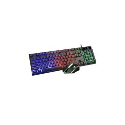 RGB vezetékes gamer billentyűzet és egér szett, háttérvilágítással, USB