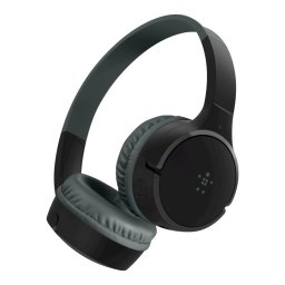 Belkin SOUNDFORM Mini – Vezeték nélküli, fülre helyezhető fejhallgató gyerekeknek – gyermekeknek szánt vezeték nélküli fejhallgató, fekete – ÚJ VÁLTOZAT
