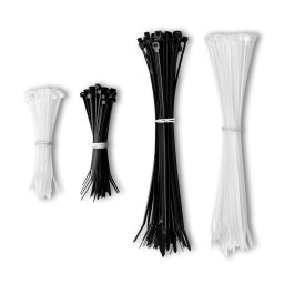 CONNECT IT ZipTie kábelkötegelő, összesen 200db, 100 és 200mm, FEKETE/FEKETE