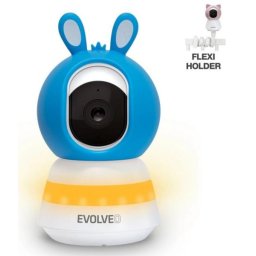 EVOLVEO Baby Monitor LUX- Intelligens 360°-os videós bébiőr éjszakai látással, sírás- és mozgásérzékeléssel, kék színnel.