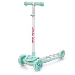 MTR Funny gyermek háromkerekű roller LED-es kerekekkel, menta színű