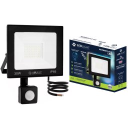 Halogén LED lámpa mozgásérzékelővel IP66 30W, hidegfehér színben