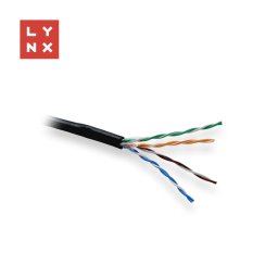 LYNX UTP kábel Cat5e, PE (Fca), teljesen hegesztett, kültéri, fekete, doboz 305m
