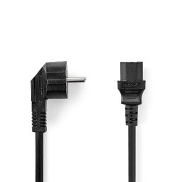 Nedis CEGL11075BK20 - Tápkábel | F típusú dugó | IEC-320-C1 | Szögletes | Szögletes | Szögletes | 2,00 m | Fekete | Fekete