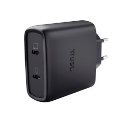 TRUST GaN MAXO 65W 2 portos USB-C töltő, fekete