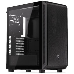 Endorfy Arx 500 Core Case, Middle tower, tápegység nélkül, ATX, 2× USB, 1× USB-C, 2× 140mm-es ventilátor, hálós panel, átlátszó oldal, fekete színű