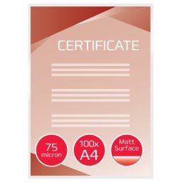 GBC lamináló zsebek A4 75 mic, matt (100)