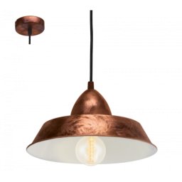 LED lámpa függeszték , mennyezeti , E27 , acél , antik-vörösréz , EGLO , AUCKLAND , 49243
