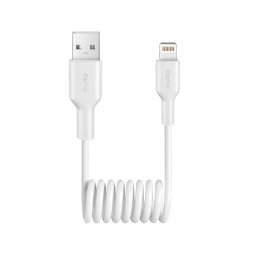 Puro 12W USB-A - Lightning spirál kábel 1m - Fehér