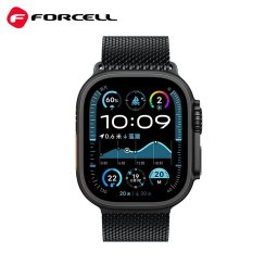 FORCELL F-DESIGN FA11 rozsdamentes acél szíj APPLE Watch 38 / 40 / 41 mm fekete