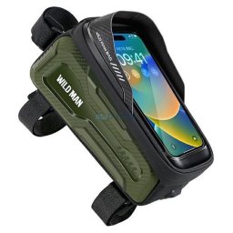 WILDMAN utazótáska kerékpárvázhoz cipzárral 1L (4"- 7") M20 zöld