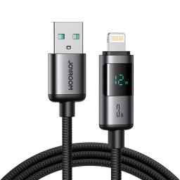 Joyroom S-A16 Pro Prism sorozat 3A USB-A - Lightning kábel kijelzővel 1.2m - Fekete