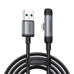 Joyroom S-A56 EnjoyX sorozat 90° USB-A - Lightning 3A kábel 1,2m - fekete