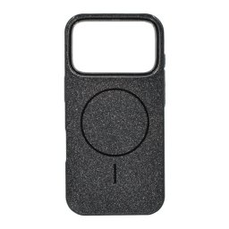 Szilikon telefonvédő (műanyag hátlap, kameravédő, MagSafe, csillogó) FEKETE Apple iPhone 17 Pro