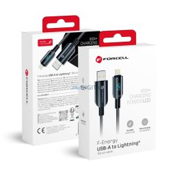 FORCELL F-ENERGY C273 kábel USB-A - Lightning 2,4A 12W Digitális 1,2 m fekete