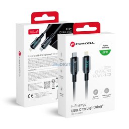 FORCELL F-ENERGY C276 kábel Type-C C PD 3A 27W Digitális 1,2 m fekete