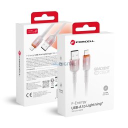 FORCELL F-ENERGY C353 kábel USB-A - Lightning 2,4A 12W Gradient 1 m fehér