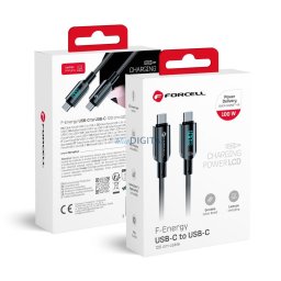 FORCELL F-ENERGY C277 kábel Type-C Type-C QC4.0 PD 5A 100W Digitális 1,2 m fekete