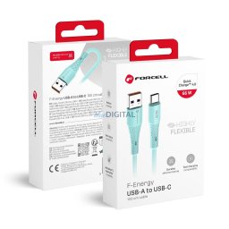FORCELL F-ENERGY C342 kábel USB-A Type-C QC4.0 3A 66W szilikon 1 m kék