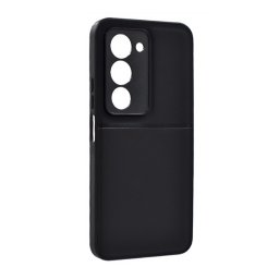 Szilikon telefonvédő (ütésállóság, mágneses, bőr hatású hátlap, csíkos) FEKETE Xiaomi Redmi 15 5G
