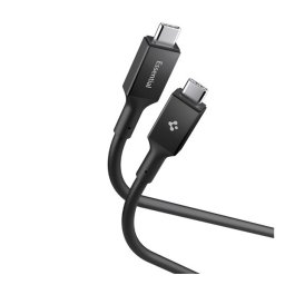 SPIGEN ESSENTIAL EB10020CC adatkábel (Type-C - Type-C, 100W, PD gyorstöltő, 200cm) FEKETE