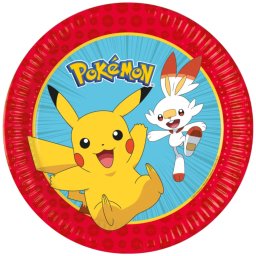 Pokémon papírtányér, party tányér 8 DARABOS, 23 cm FSC Nr2