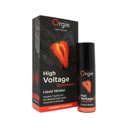 Orgie High Voltage - folyékony vibrátor - eper (15 ml)