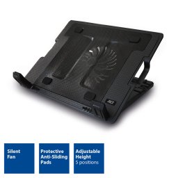 Notebook hűtő állvány 17" fekete USB hub ACT (AC8110)