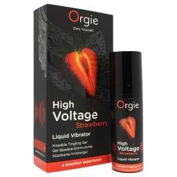 Orgie High Voltage - folyékony vibrátor - eper (15 ml)