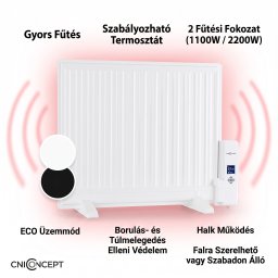 OneConcept Wallander, olajradiátor, 600 W, termosztát, olajfűtés, lapos design, fehér (HTR2-Wallander600WH)