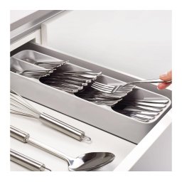 Evőeszköz tartó - 5 rekeszes - műanyag - 40 x 11 x 5,5 cm