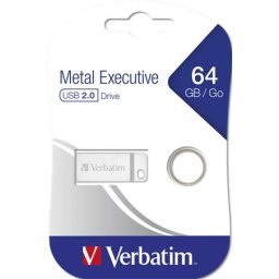 VERBATIM Pendrive, 64GB, USB 2.0, VERBATIM "Executive Metal", ezüst
