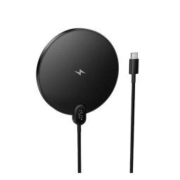 HOCO CW62 asztali töltő (15W, wireless, mágneses, 120cm, LED kijelző) FEKETE