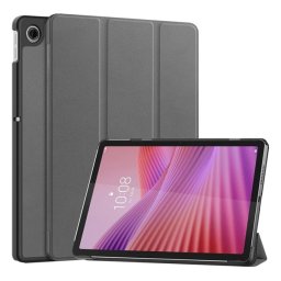 Tok álló, bőr hatású (aktív FLIP, oldalra nyíló, TRIFOLD, asztali tartó) SÖTÉTSZÜRKE Lenovo Tab 10.1 (TB-311FU)