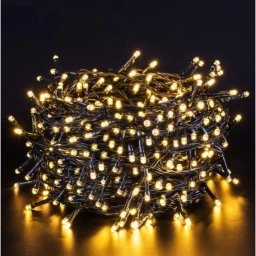 320 LED-es Karácsonyi kültéri-beltéri dekor fényfüzér, hálózati adateres, időzíthető, 8 féle fényjátékkal, meleg fehér, 24 m, IP 44