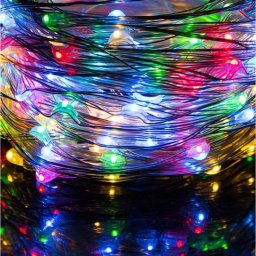 300 micro LED-es, színes RGB, hálózati adapteres, vízesés fényfüggöny, 3 m