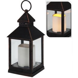 Holdfény lámpás LED-es gyertyával, 23 cm