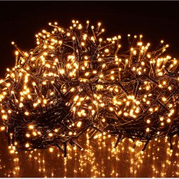 480 LED-es Karácsonyi kültéri-beltéri dekor fényfüzér, hálózati adapteres, időzíthető, 8 féle fényjátékkal, meleg fehér, 36 m, IP44