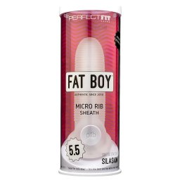Perfect Fit - Fat Boy Micro Ribbed - péniszköpeny (15 cm, fehér)