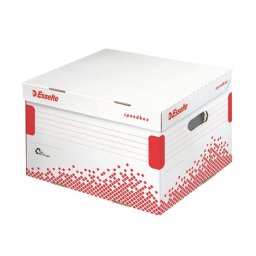 ESSELTE Archiválókonténer, L méret, karton, ESSELTE "Speedbox", fehér