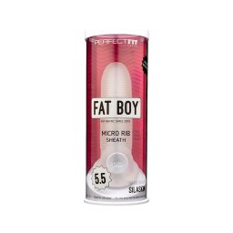 Perfect Fit - Fat Boy Micro Ribbed - péniszköpeny (15 cm, fehér)