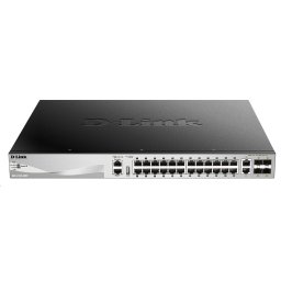 D-Link DGS-3130-30PS/E L3 Stackable Managed Gigabit PoE Switch, 24x PoE gigabit, 2x 10GBASE-T, 4x SFP , 370W PoE
