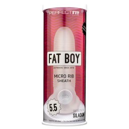 Perfect Fit - Fat Boy Micro Ribbed - péniszköpeny (15 cm, fehér)