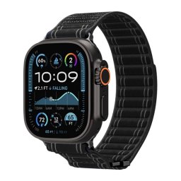 SPIGEN WBF0 pótszíj (egyedi méret, nagy, nylon, tépőzáras, állítható) FEKETE Apple Watch Series 5 44mm, Watch Series 4 44mm, Watch Series 3 42mm