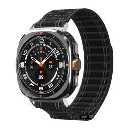 SPIGEN WBF0 pótszíj (egyedi méret, nylon, tépőzáras, állítható) FEKETE Samsung Galaxy Watch Ultra eSIM 47mm (SM-L705)