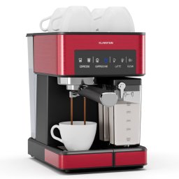 Klarstein 1,8 literes kávéfőző tejhabosítóval, 20 baros karos kávéfőző, kis kávéfőző őrölt kávéra 1350 W teljesítménnyel, barista kávéfőző jeges cappuccino latte espresso kávéhoz (TK42-ArabicaC)