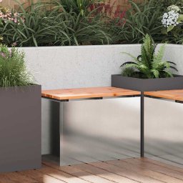 vidaXL Kerti pad Ezüst 60 x 40 x 43 cm Rozsdamentes acél